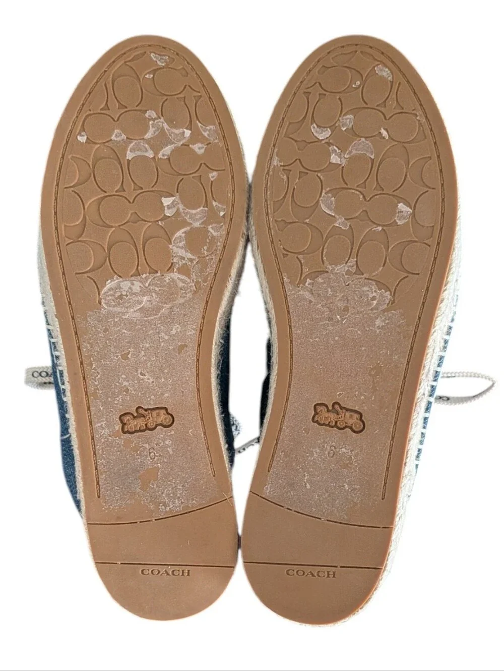 Coach Cate Blue Denim Espadrille Platform Lace-Up Sneakers